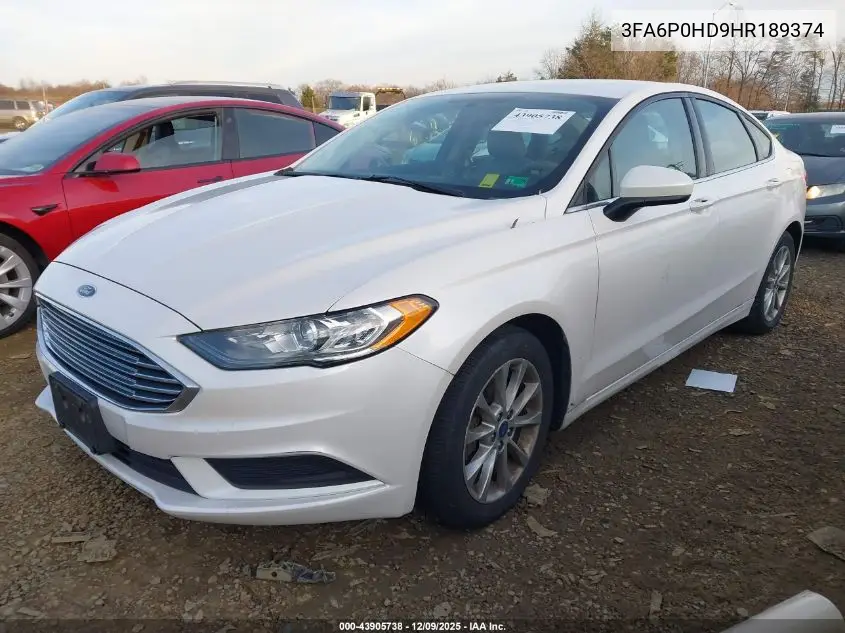 3FA6P0HD9HR189374 2017 Ford Fusion Se