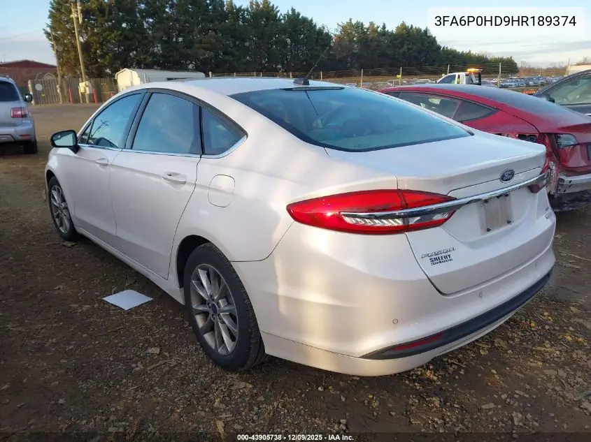 3FA6P0HD9HR189374 2017 Ford Fusion Se