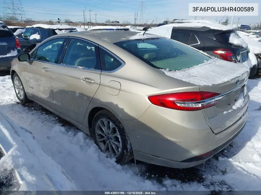 3FA6P0LU3HR400589 2017 Ford Fusion Hybrid Se