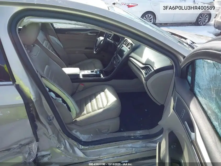 3FA6P0LU3HR400589 2017 Ford Fusion Hybrid Se