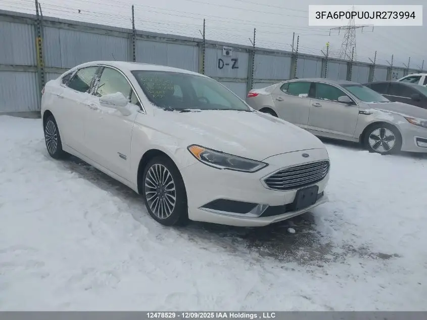 3FA6P0PU0JR273994 2018 Ford Fusion Se Phev
