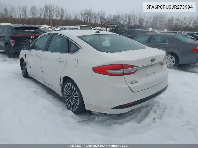 3FA6P0PU0JR273994 2018 Ford Fusion Se Phev
