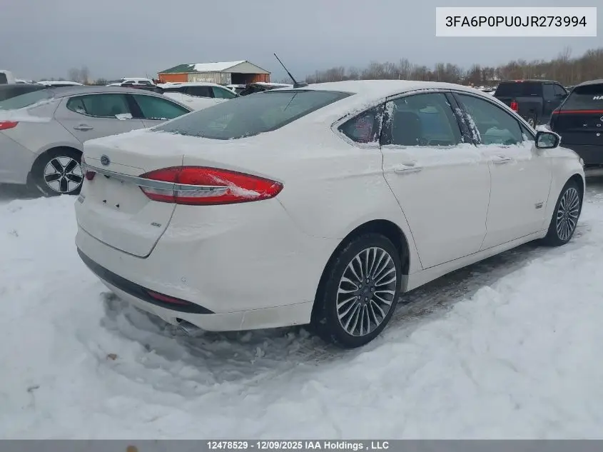 3FA6P0PU0JR273994 2018 Ford Fusion Se Phev