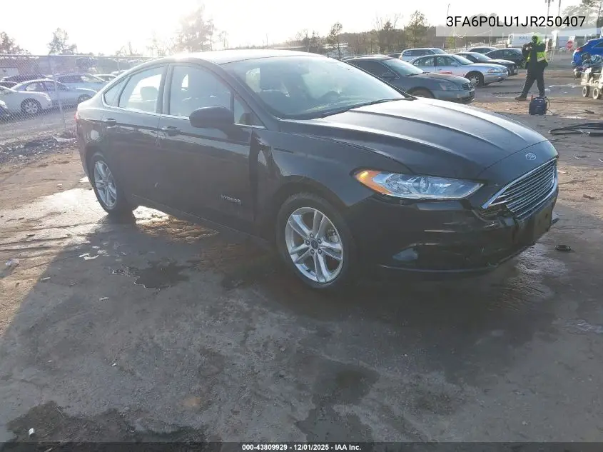 3FA6P0LU1JR250407 2018 Ford Fusion Hybrid Se