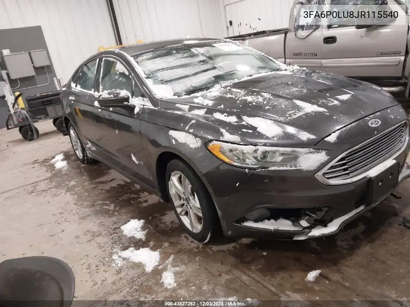 3FA6P0LU8JR115540 2018 Ford Fusion Hybrid Se