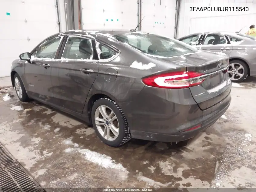 3FA6P0LU8JR115540 2018 Ford Fusion Hybrid Se