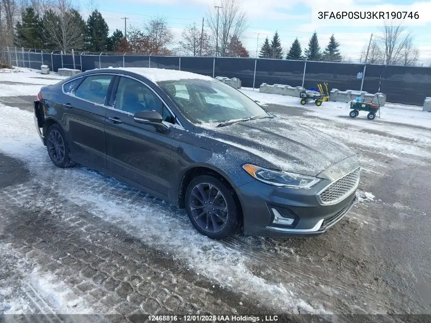3FA6P0SU3KR190746 2019 Ford Fusion Energi Titanium