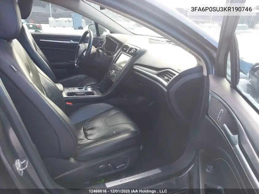 3FA6P0SU3KR190746 2019 Ford Fusion Energi Titanium