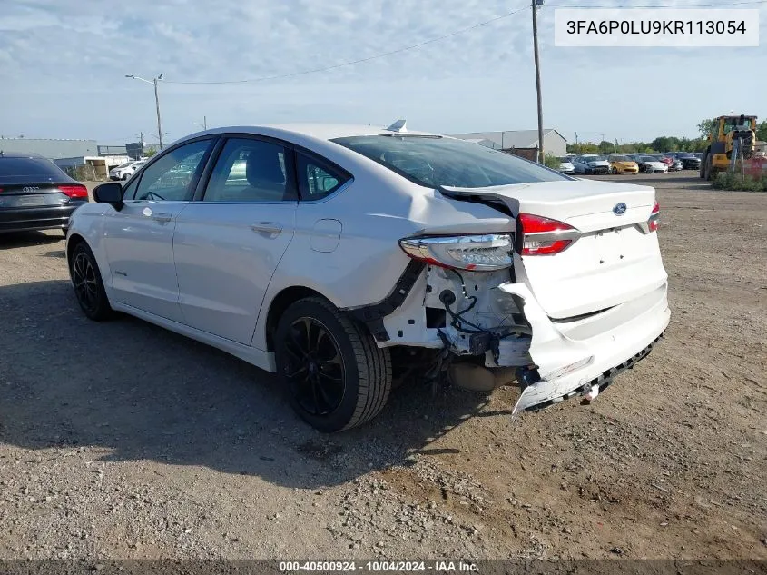 3FA6P0LU9KR113054 2019 Ford Fusion Hybrid Se