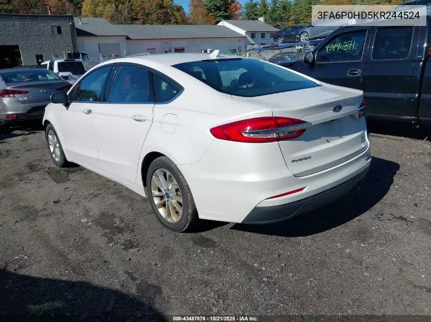 3FA6P0HD5KR244524 2019 Ford Fusion Se