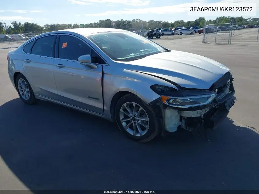 3FA6P0MU6KR123572 2019 Ford Fusion Hybrid Sel