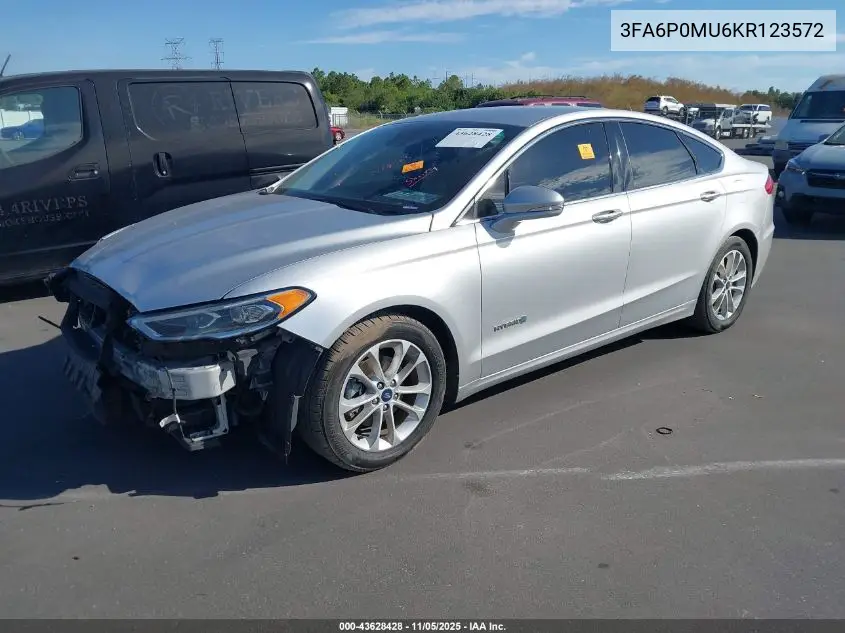 3FA6P0MU6KR123572 2019 Ford Fusion Hybrid Sel