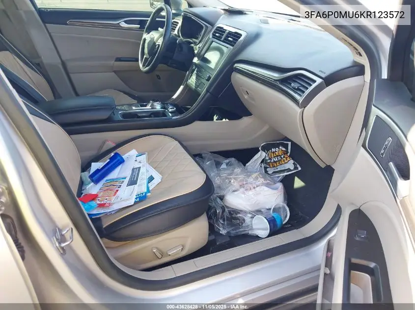 3FA6P0MU6KR123572 2019 Ford Fusion Hybrid Sel
