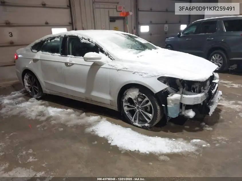 3FA6P0D91KR259491 2019 Ford Fusion Titanium