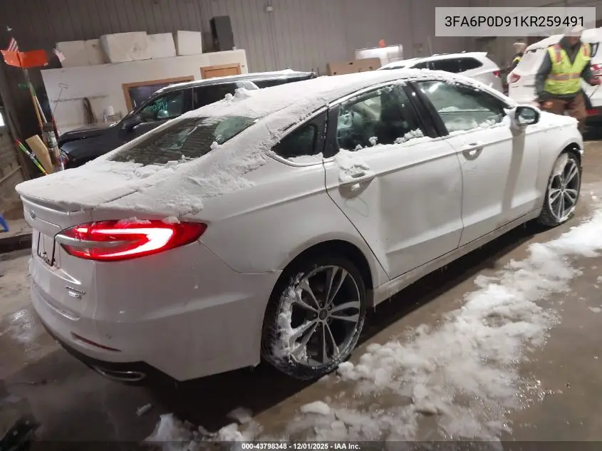 3FA6P0D91KR259491 2019 Ford Fusion Titanium