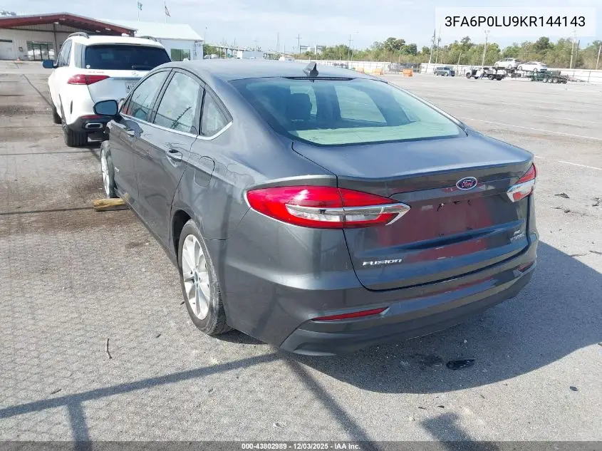 3FA6P0LU9KR144143 2019 Ford Fusion Hybrid Se