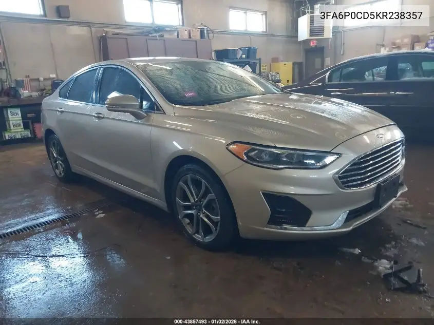 3FA6P0CD5KR238357 2019 Ford Fusion Sel