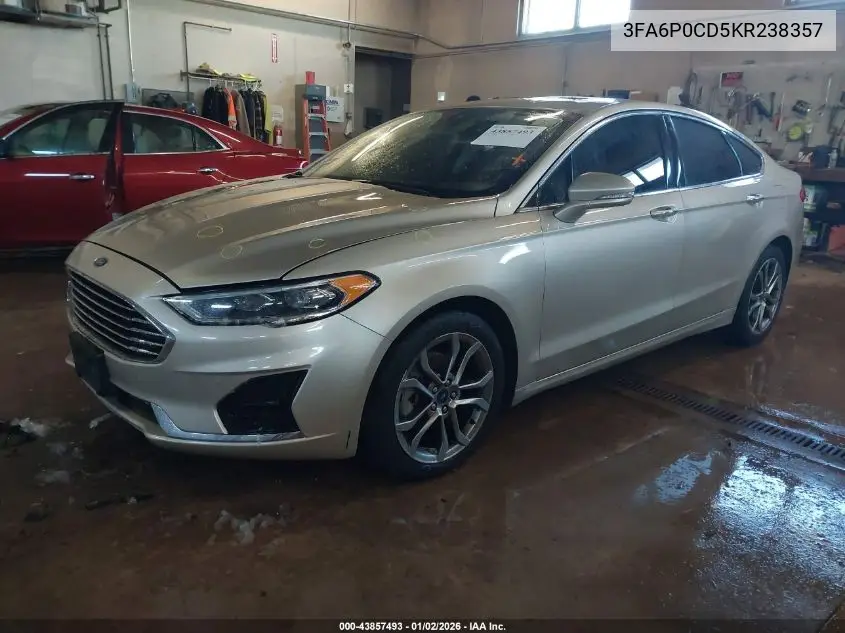 3FA6P0CD5KR238357 2019 Ford Fusion Sel