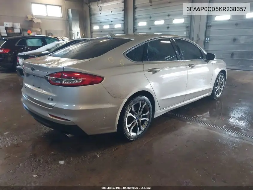 3FA6P0CD5KR238357 2019 Ford Fusion Sel