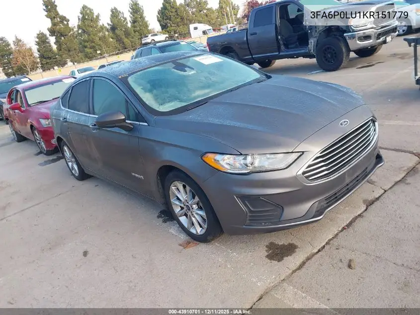 3FA6P0LU1KR151779 2019 Ford Fusion Hybrid Se