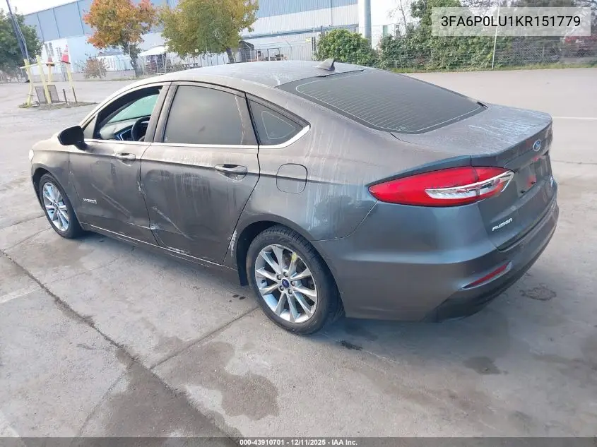 3FA6P0LU1KR151779 2019 Ford Fusion Hybrid Se