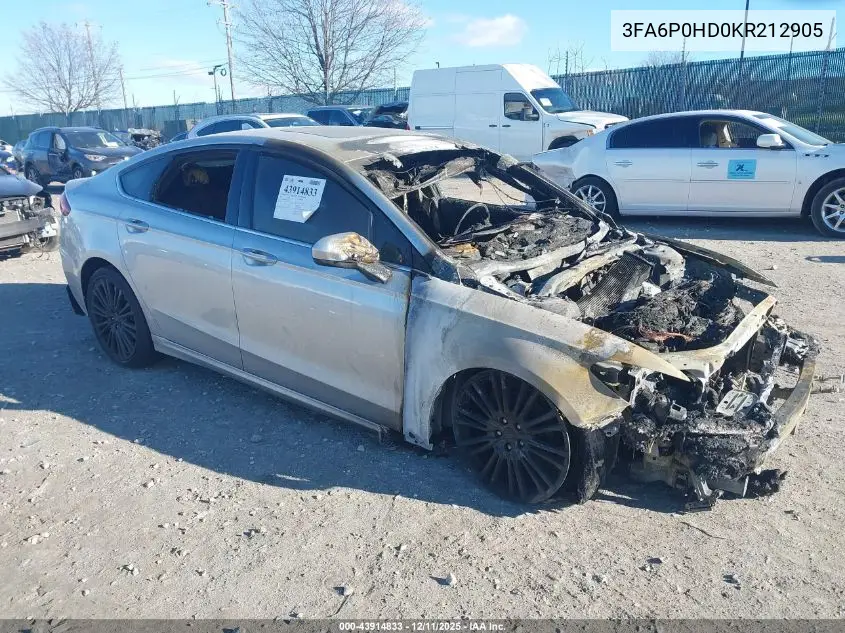 3FA6P0HD0KR212905 2019 Ford Fusion Se