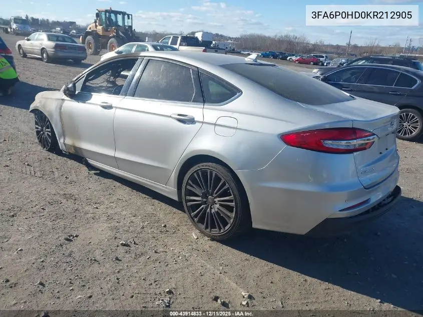 3FA6P0HD0KR212905 2019 Ford Fusion Se