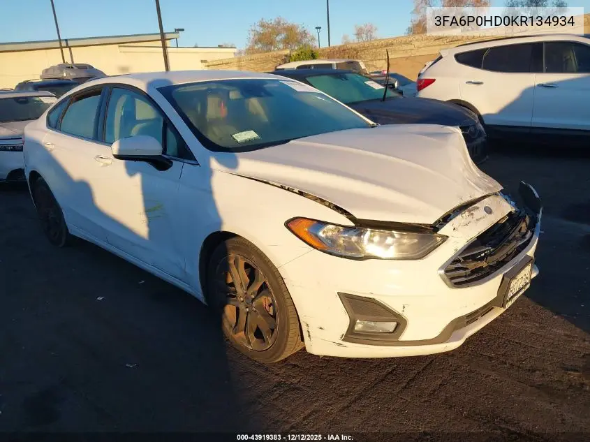 3FA6P0HD0KR134934 2019 Ford Fusion Se