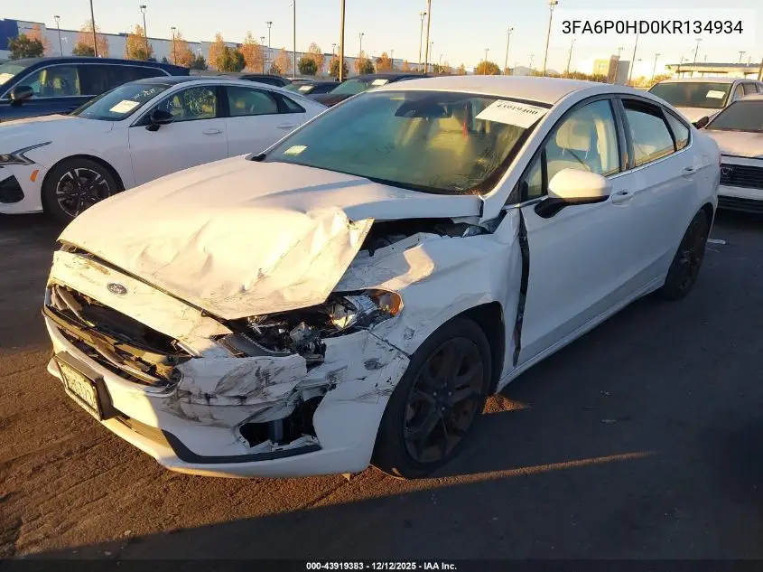 3FA6P0HD0KR134934 2019 Ford Fusion Se