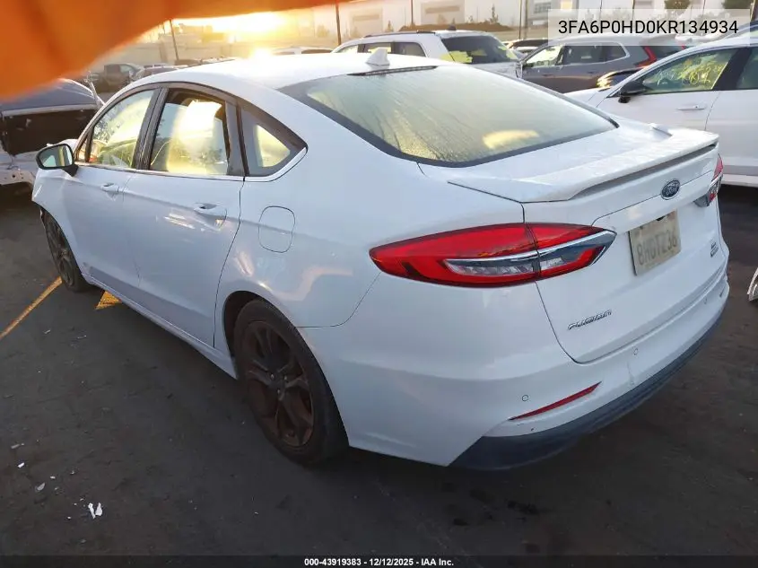 3FA6P0HD0KR134934 2019 Ford Fusion Se