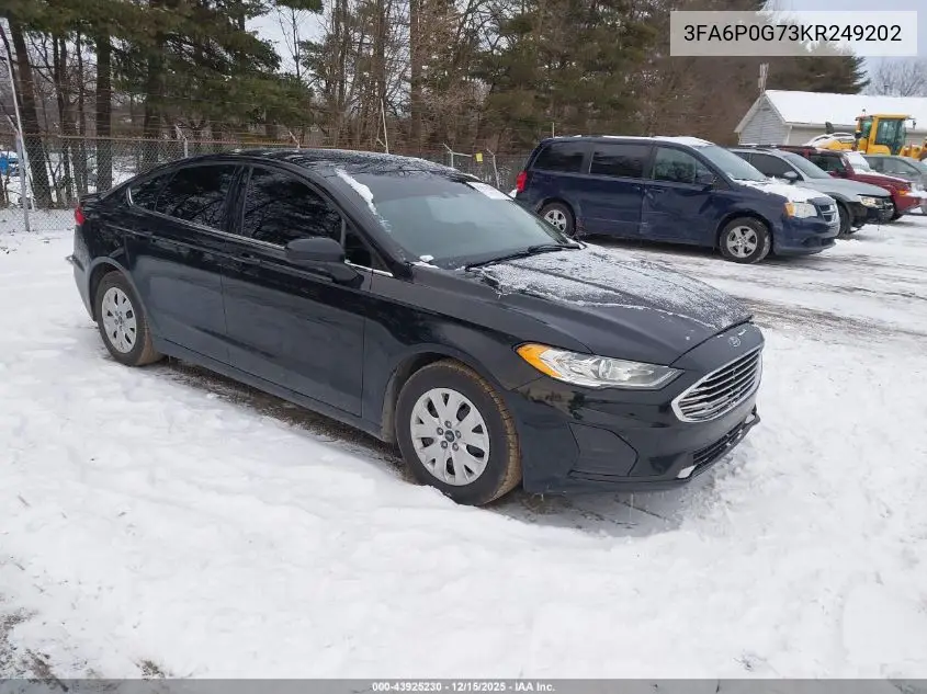 3FA6P0G73KR249202 2019 Ford Fusion S