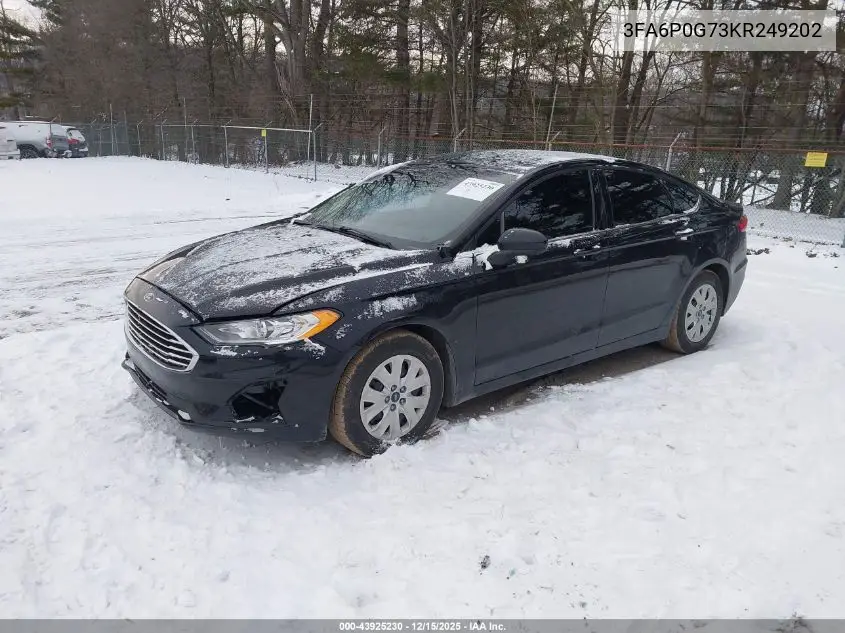3FA6P0G73KR249202 2019 Ford Fusion S