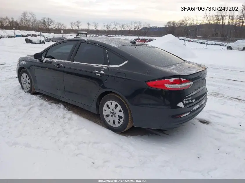 3FA6P0G73KR249202 2019 Ford Fusion S