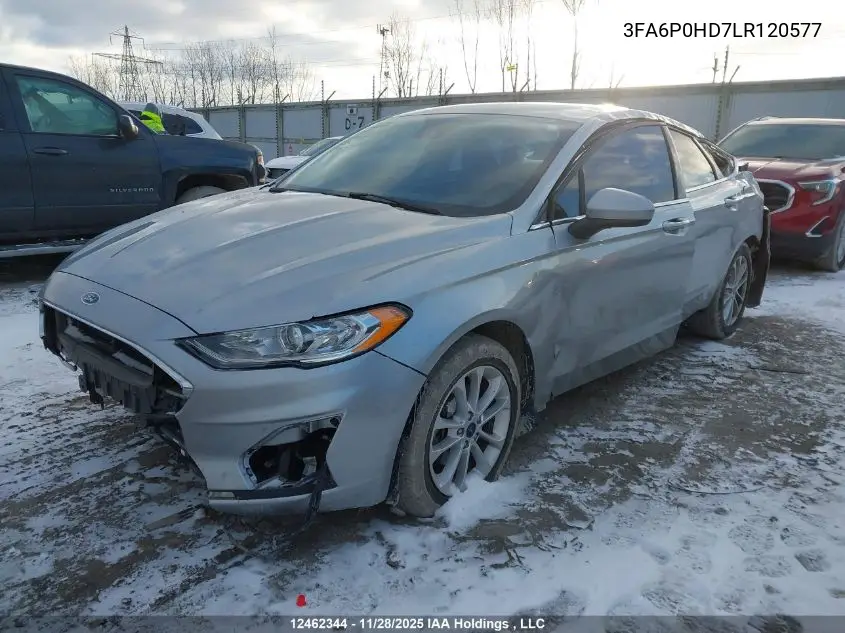 3FA6P0HD7LR120577 2020 Ford Fusion Se