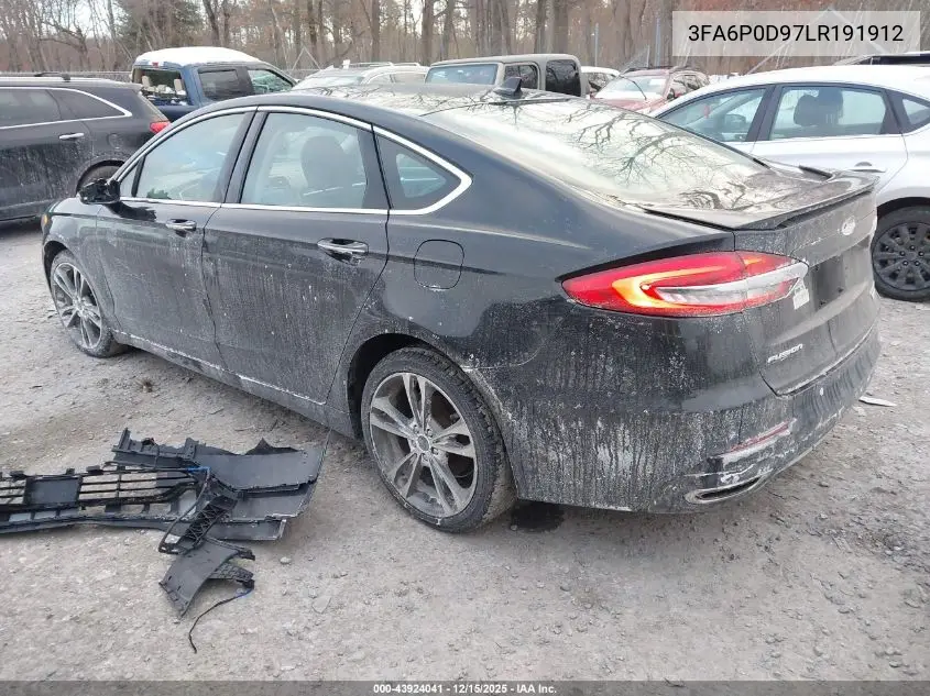 3FA6P0D97LR191912 2020 Ford Fusion Titanium
