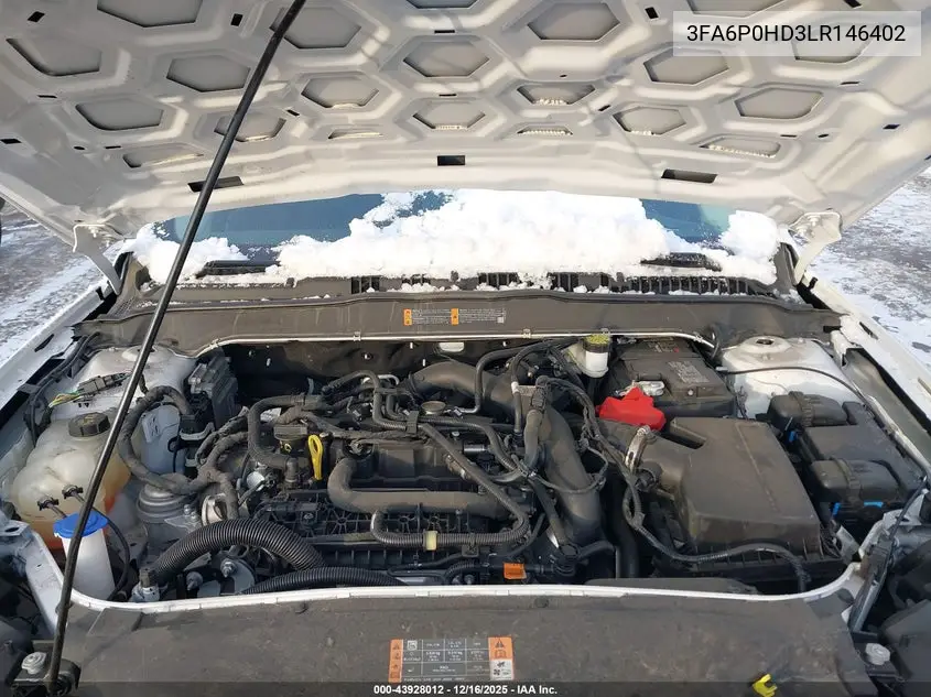 3FA6P0HD3LR146402 2020 Ford Fusion Se