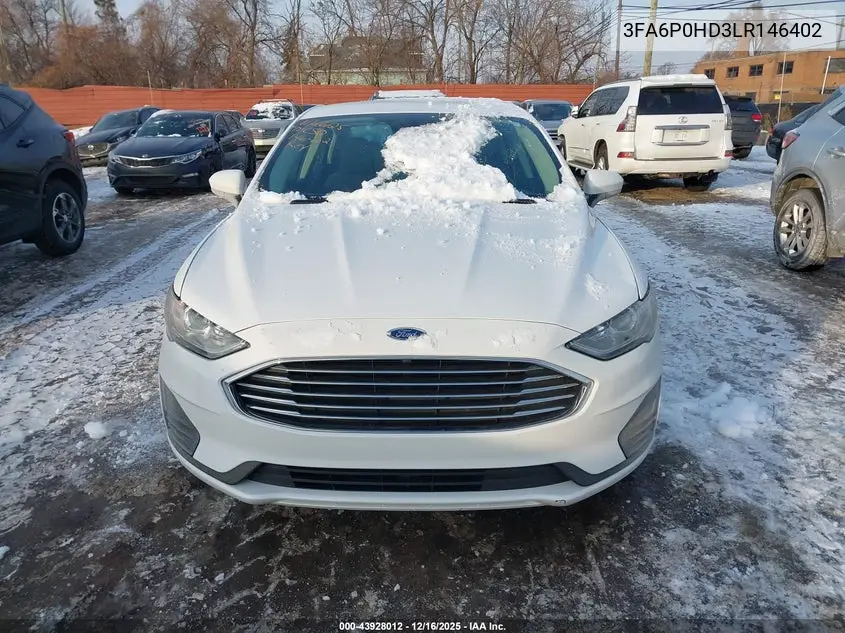 3FA6P0HD3LR146402 2020 Ford Fusion Se