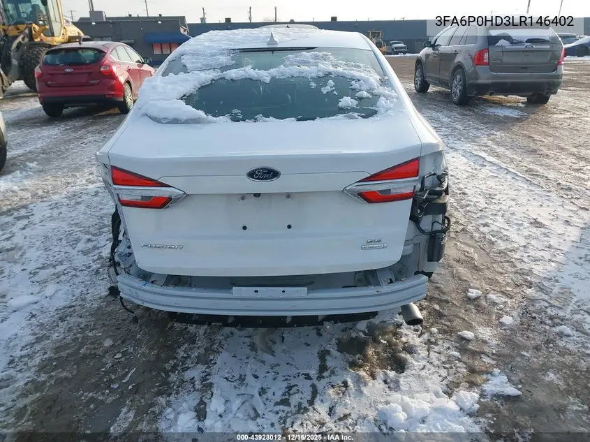 3FA6P0HD3LR146402 2020 Ford Fusion Se