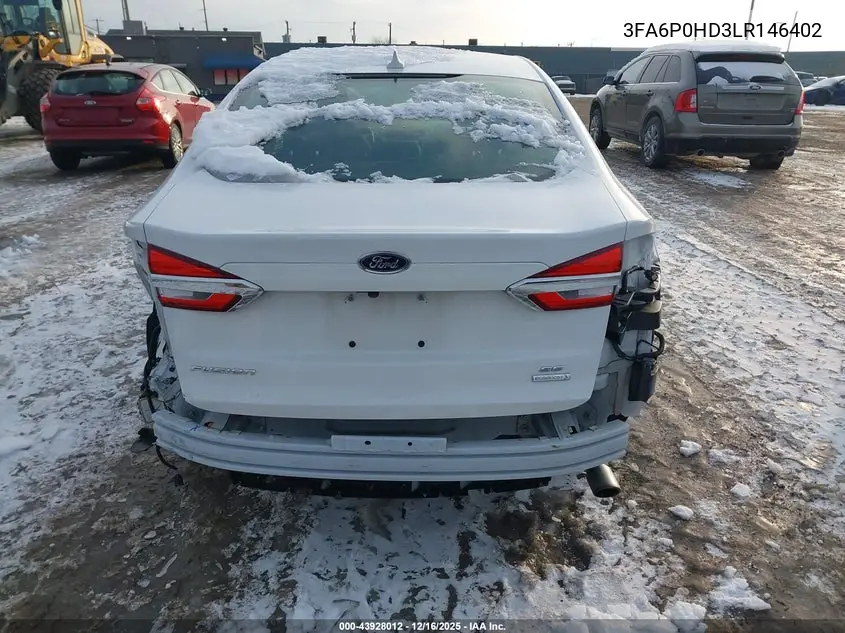 3FA6P0HD3LR146402 2020 Ford Fusion Se