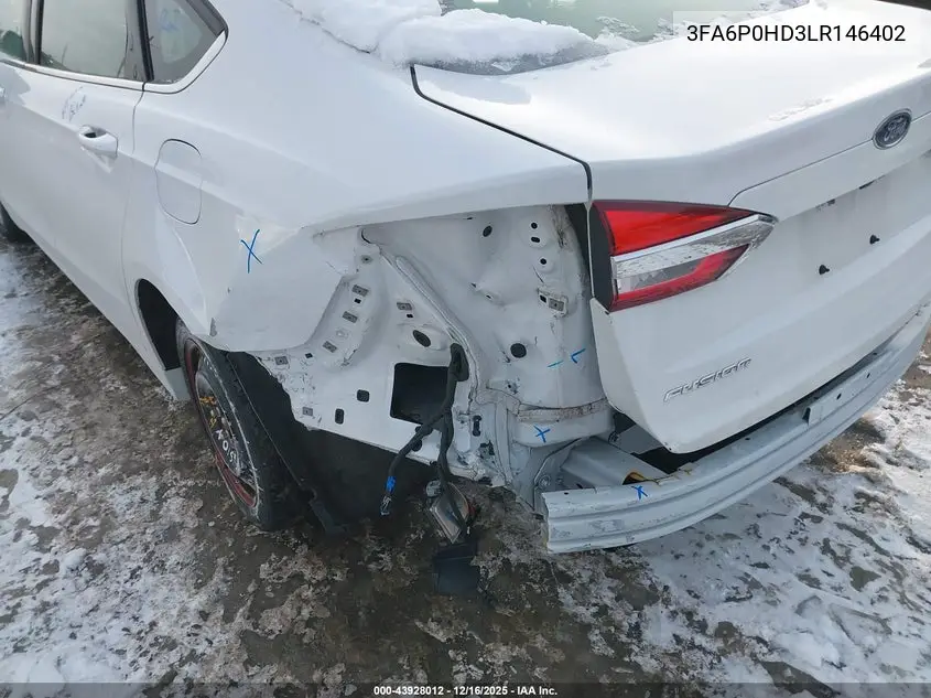 3FA6P0HD3LR146402 2020 Ford Fusion Se