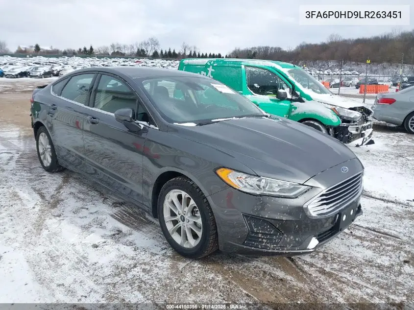 3FA6P0HD9LR263451 2020 Ford Fusion Se