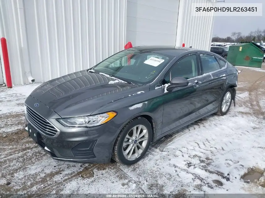 3FA6P0HD9LR263451 2020 Ford Fusion Se