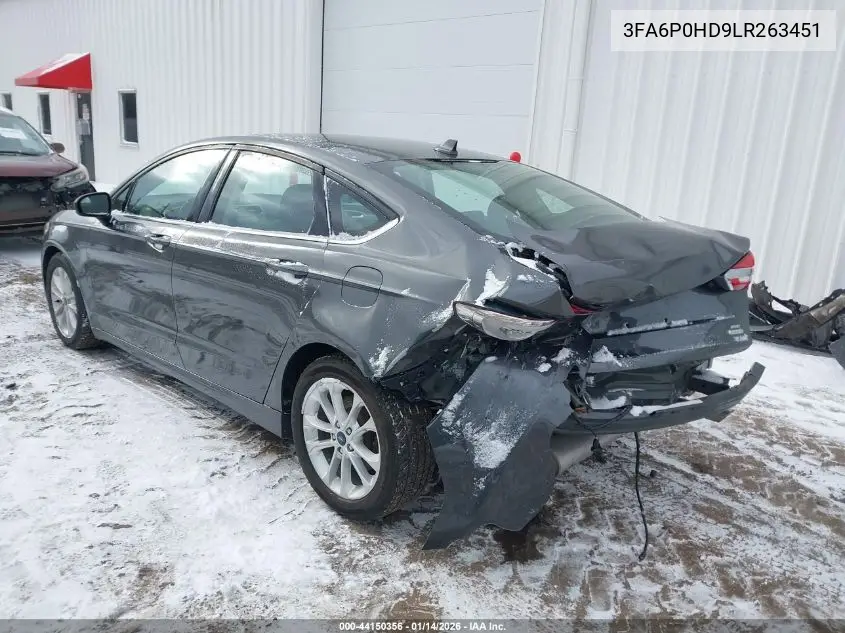 3FA6P0HD9LR263451 2020 Ford Fusion Se