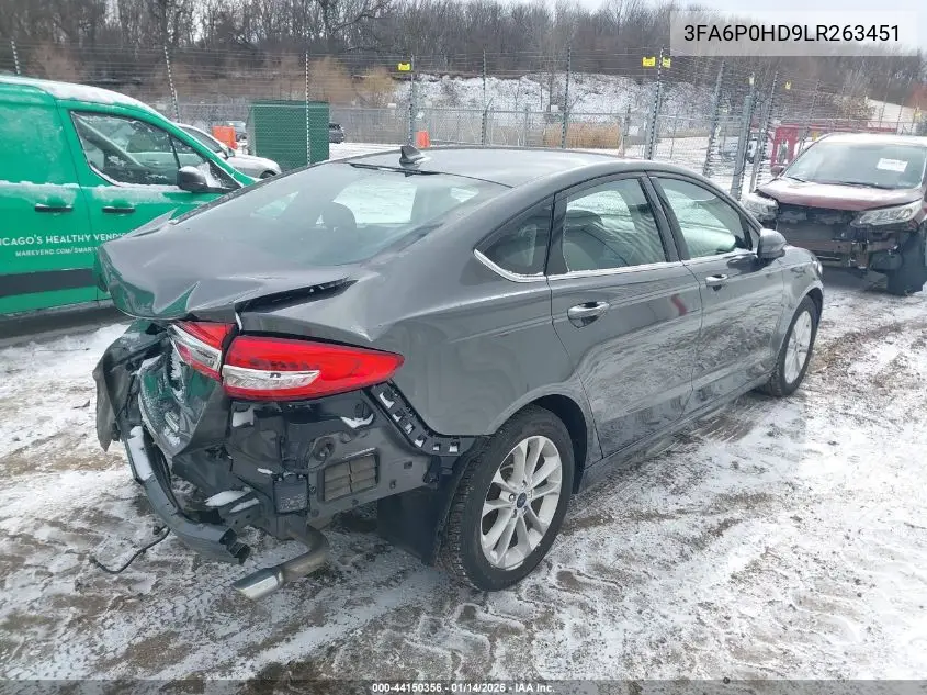 3FA6P0HD9LR263451 2020 Ford Fusion Se