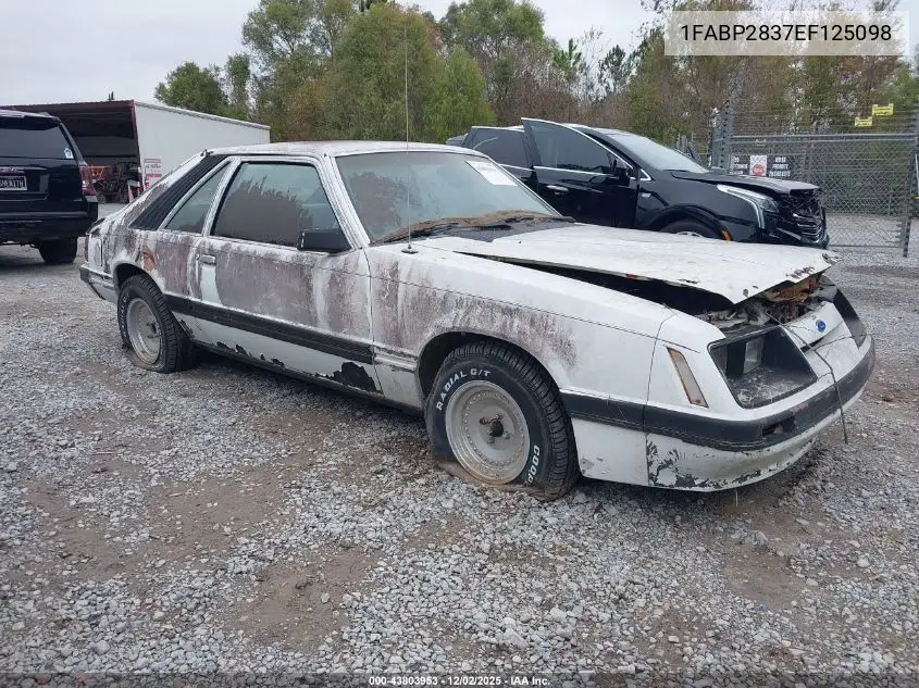 1FABP2837EF125098 1984 Ford Mustang L