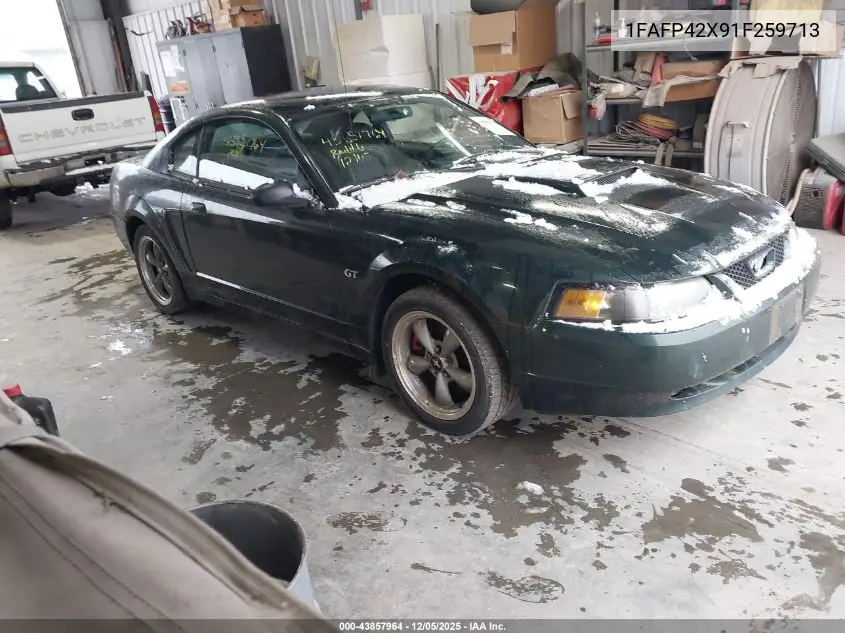 1FAFP42X91F259713 2001 Ford Mustang Gt