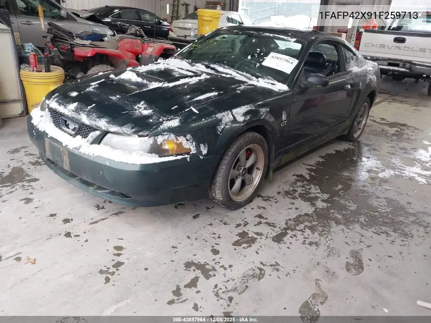 1FAFP42X91F259713 2001 Ford Mustang Gt