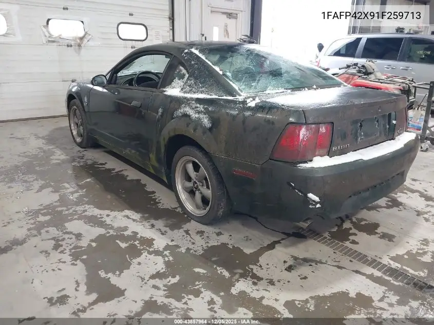 1FAFP42X91F259713 2001 Ford Mustang Gt