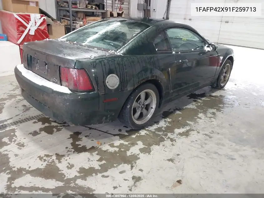 1FAFP42X91F259713 2001 Ford Mustang Gt