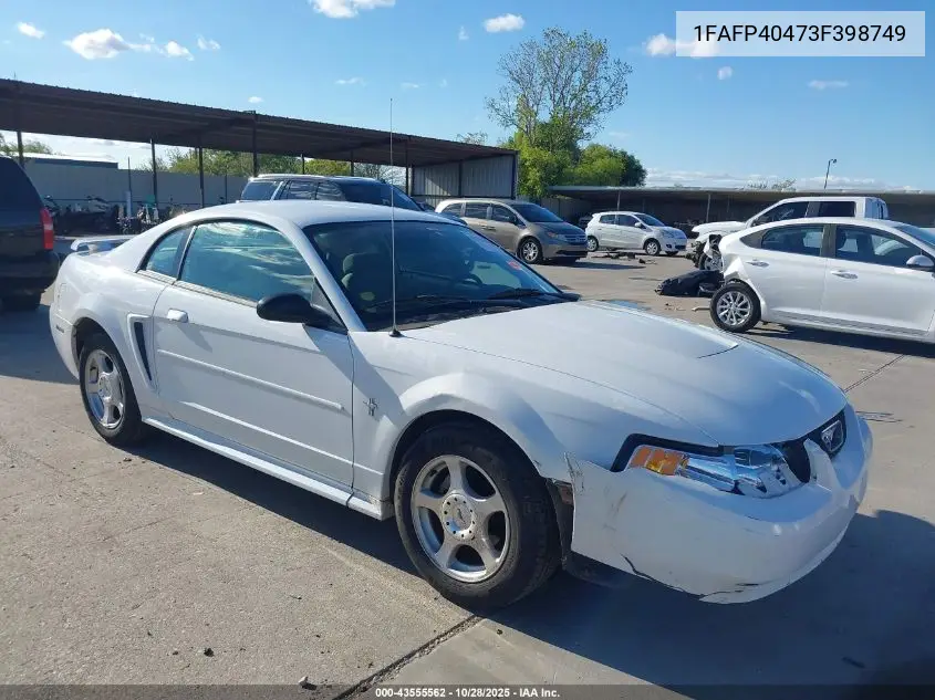 1FAFP40473F398749 2003 Ford Mustang